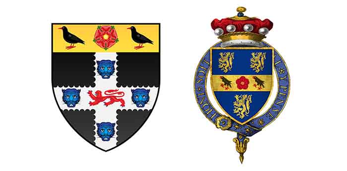 Слева: герб кардинала Вулси. Справа: герб Томаса Кромвеля.