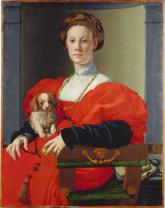 Бронзино, Портрет женщины с болонкой , около1532–1533 годов.