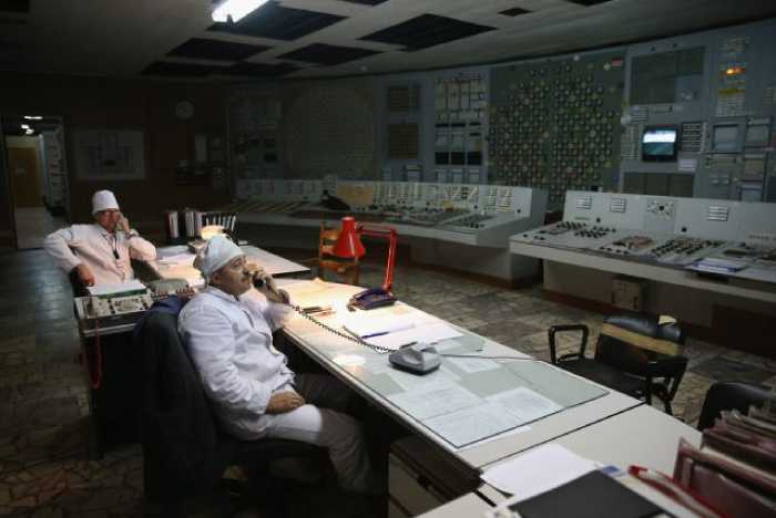 Зал управления энергоблока № 3 Чернобыльской АЭС.