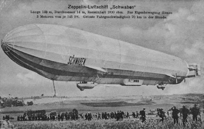 Путешествие цеппелина «Швабен», 1912 год.