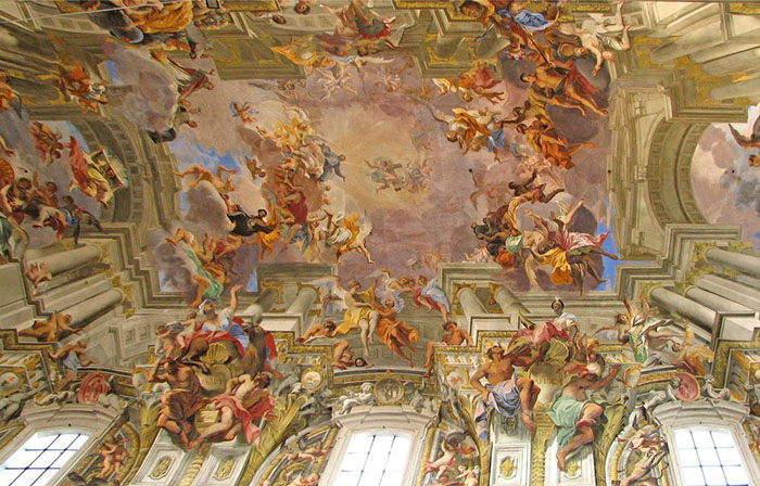 Шедевр Андреа Поццо на потолке нефа церкви Святого Игнатия.