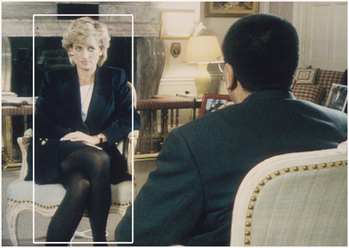 Мартин Башир берёт интервью у принцессы Дианы в Кенсингтонском дворце для телевизионной программы «Панорама».