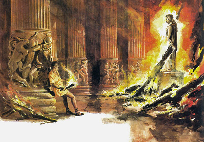 Поджог величественного храма Артемиды Эфесской, скромным преступником Геростратом.