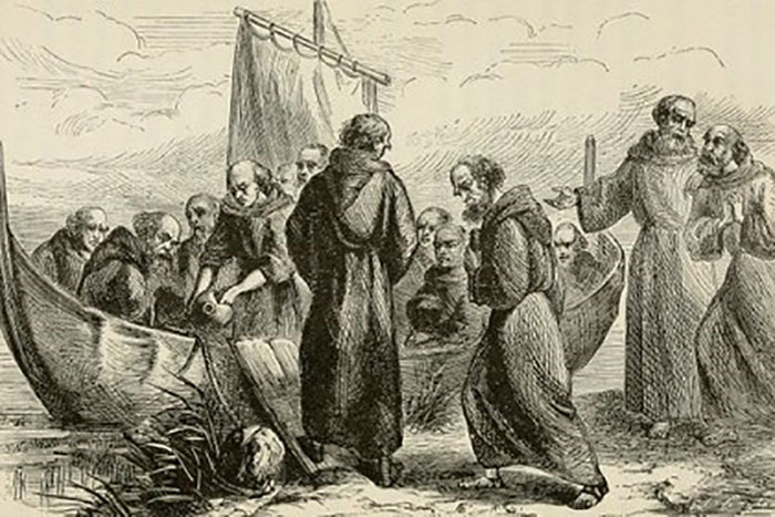 Иллюстрация путешествия святого Брендана.