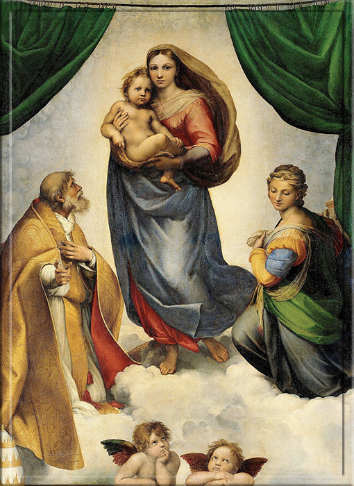 Drezden Dövlət İncəsənət Muzeyinin Köhnə Ustadların Şəkil Qalereyasında saxlanılan Rafaelin "Sistine Madonna" (1512-1513).