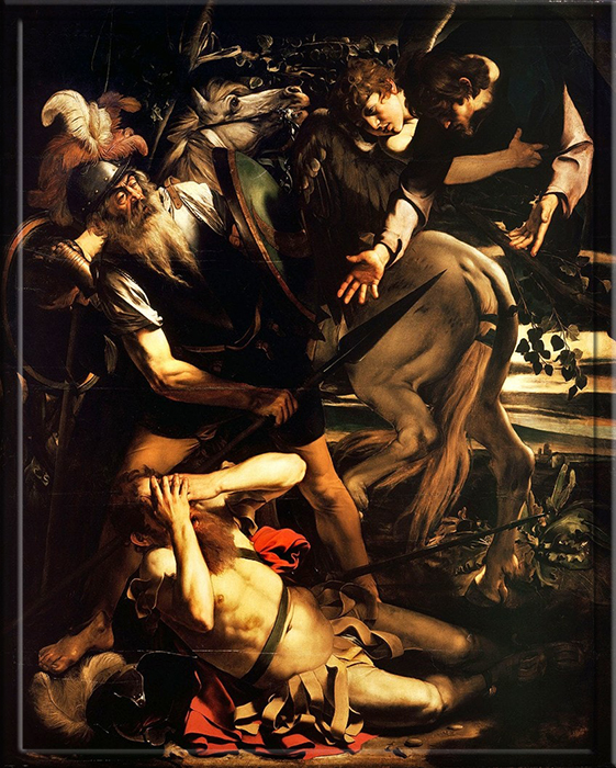 Caravaggio tərəfindən Romada, İtaliyada Odescalchi Balbi kolleksiyasında saxlanılan Müqəddəs Paulun Dönüşü (1600) əsərinin ilk versiyası.