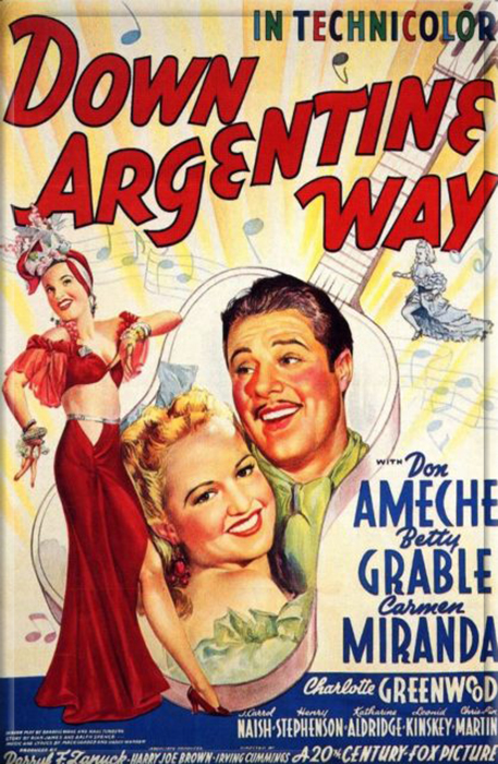 Афиша кинопроката к фильму 1940 года «Вниз по аргентинскому пути». 