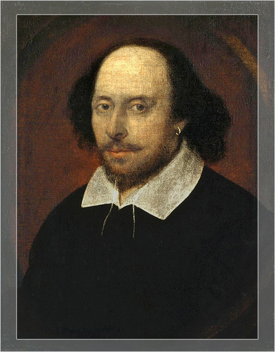 Портрет знаменитого английского драматурга Уильяма Шекспира с подписью. Картина может быть написана Ричардом Бербеджем.