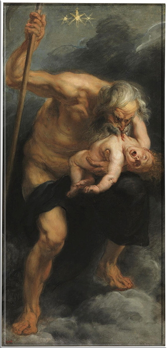 Сатурн, пожирающий сына (1636-1638) Питера Пауля Рубенса. Некоторые учёные считают, что эта картина повлияла на Гойю и вдохновила его на создание собственного полотна на эту тему.