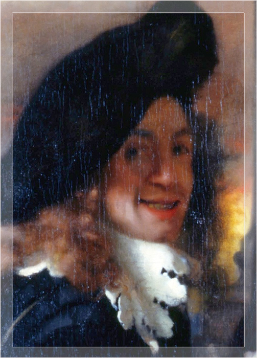 Единственный предполагаемый портрет Йоханнеса Вермеера с его картины «Сводница» (1656 г.).