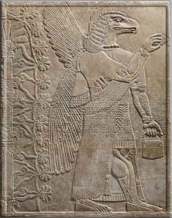 Ассирийская рельефная панель, датируемая 883–859 годами до нашей эры.