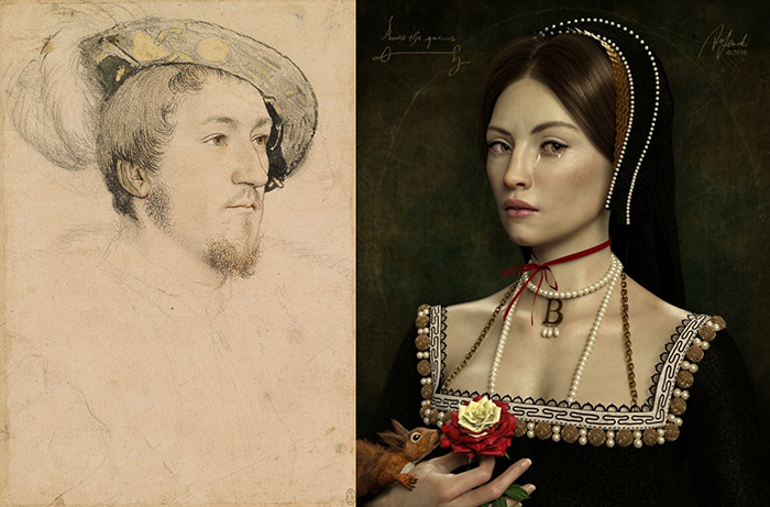 Предположительно портрет Джорджа Болейна (слева) и Анны Болейн (справа).