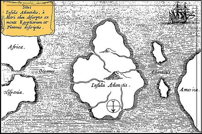 Карта Атлантиды. Согласно писаниям Платона она где-то рядом.