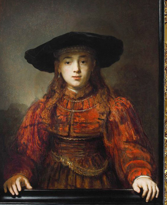 «Девушка в картинной рамке», Рембрандт, 1641 год.