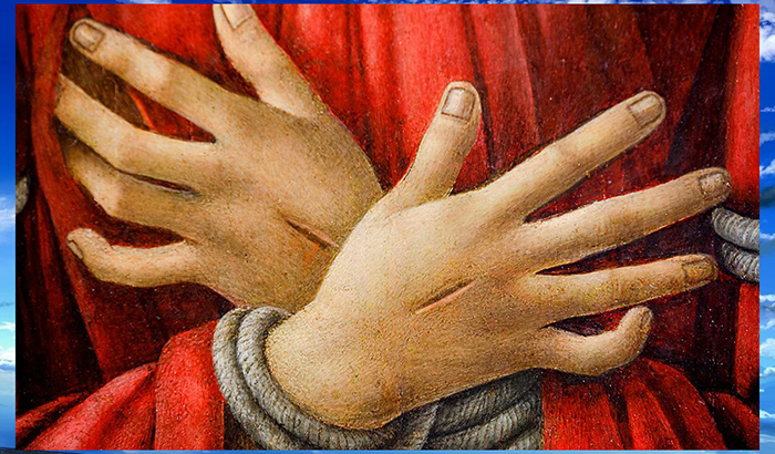 Фрагмент картины Сандро Боттичелли «Муж скорбей». Около 1500 года.
