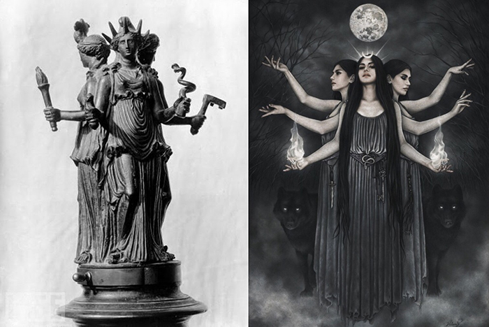 Трёхликая богиня тьмы и луны Геката.