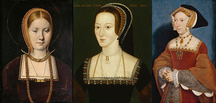 Слева направо: Екатерина Арагонская, Анна Болейн и Джейн Сеймур.