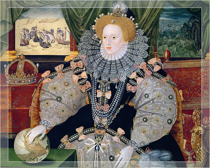 Портрет Елизаветы I в память о разгроме англичанами испанской армады, около 1588 года.