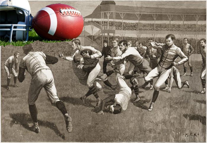 Футбольный матч между Йелем и Принстоном, конец XIX века.