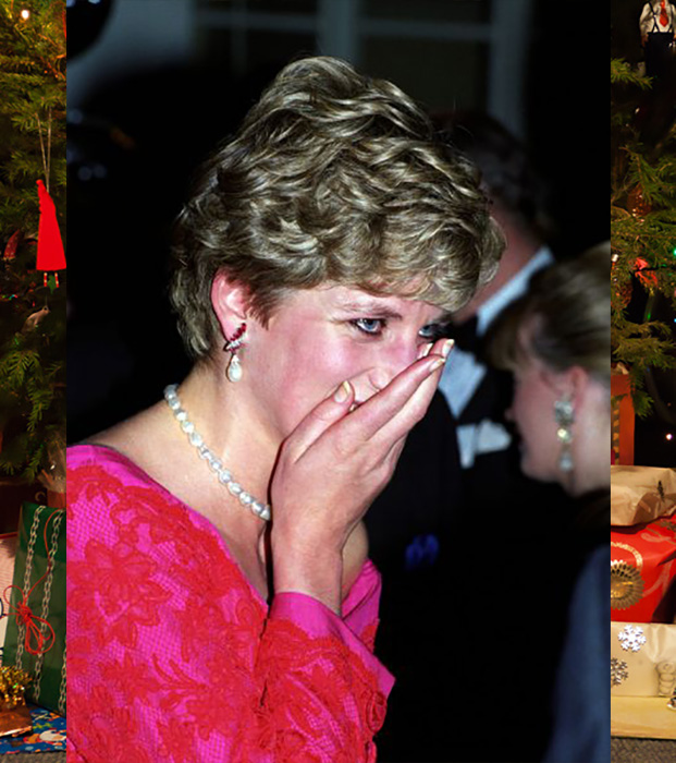 Принцесса Уэльская скрывает смех в Лондонской Королевской музыкальной школе после того, как она и два её сына, принц Уильям и принц Гарри, посетили ежегодное рождественское представление «Радость миру» в Королевском Альберт-Холле. 