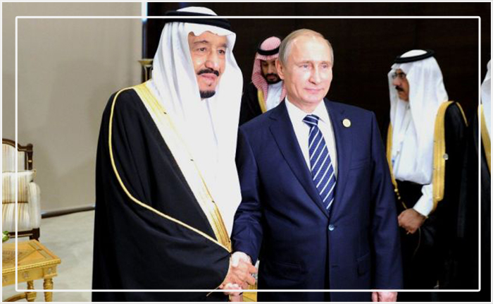 Владимир Путин с королём Саудовской Аравии.