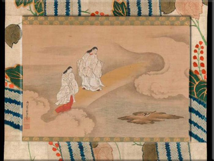 Картина XVIII века с изображением синтоистских божеств Изанаги и Изанами.