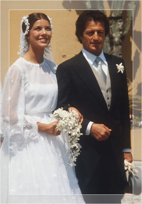 Принцесса Монако Каролина и Филипп Жюно после свадьбы в Монако 29 июня 1978 года.