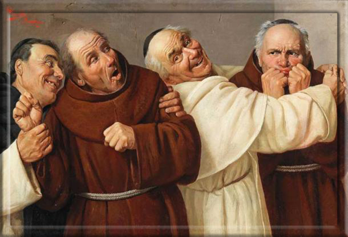 Картина Клаудио Ринальди «Четыре монаха», изображающая средневековых монахов.