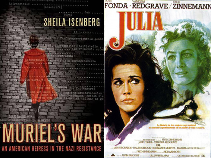 Обложка книги «Война Мюриэль» и афиша фильма «Джулия».