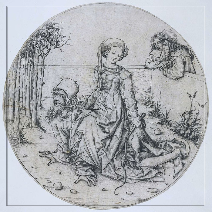 Аристотель и Филлис, изображение около 1485 года.