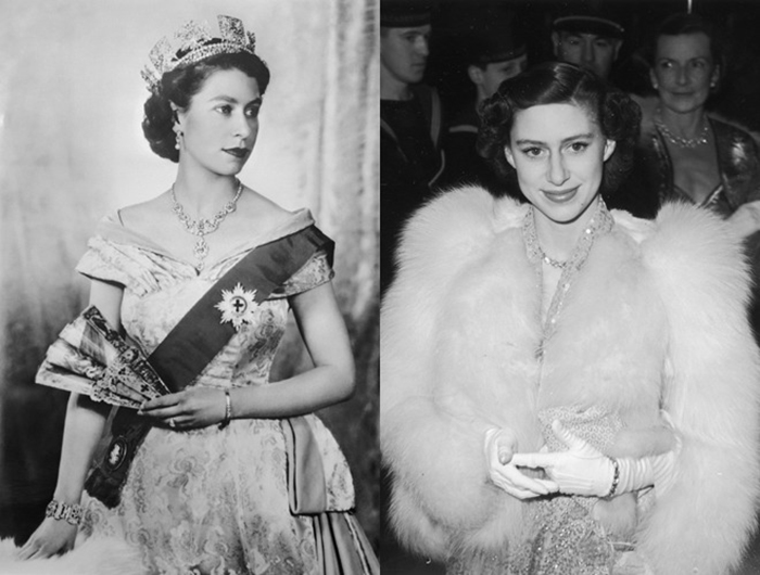 Елизавета II и принцесса Маргарет.