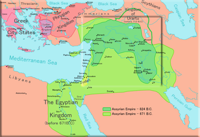 Ассирийская империя между 9 и 7 веками до нашей эры.
