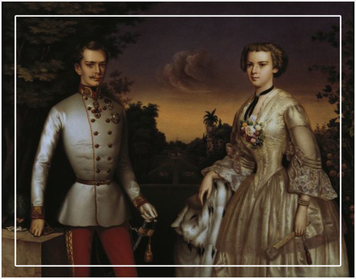 Портрет императора Франца Иосифа и его супруги императрицы Елизаветы. 