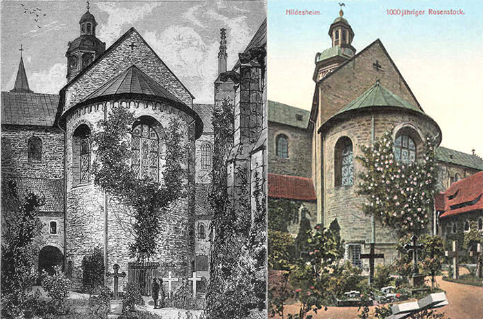 Церковь Святого Михаила в Хильдесхайме на рисунках 17 века.