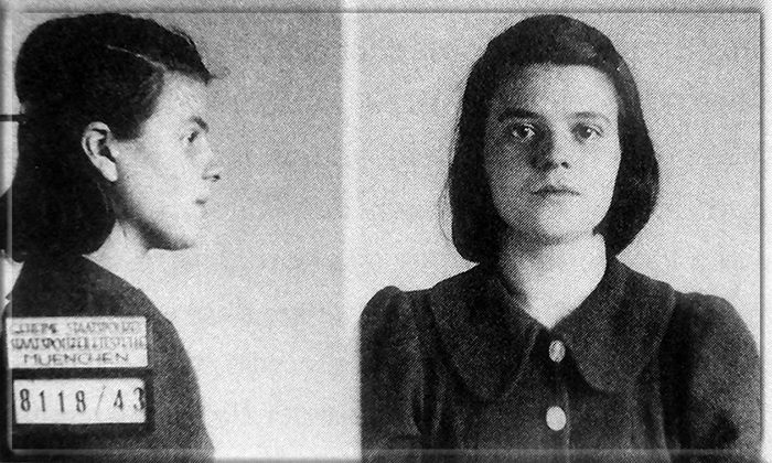 Sophie después de ser arrestada por la Gestapo de Munich.