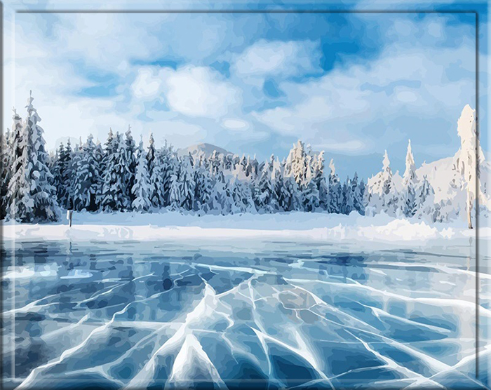 Сказочные ледяные узоры Приморья на одной из рек в Дальнегорске.