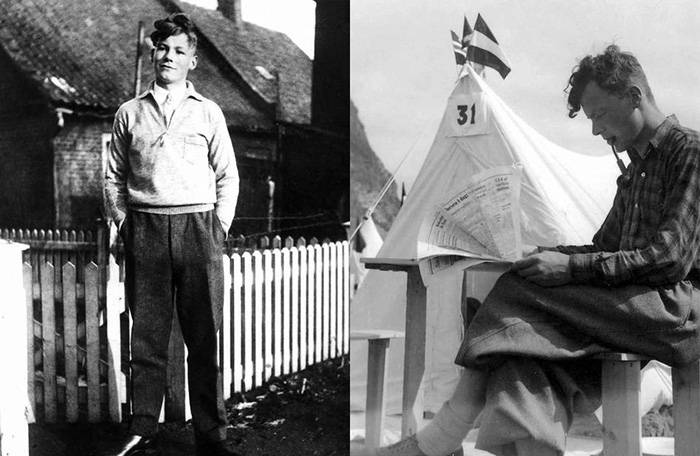 Вилли Брандт в родном Любеке (слева) и позже в Норвегии (справа).