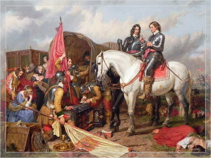 Кромвель в битве при Насеби в 1645 году. 