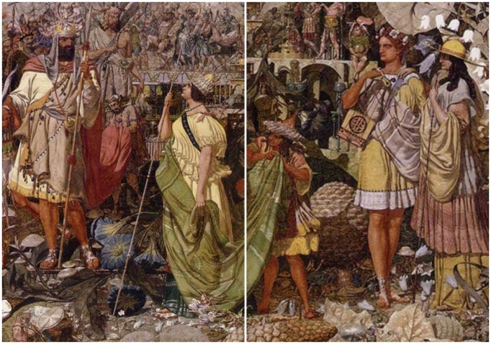 Фрагменты картины  Спор: Оберон и Титания, Ричард Дадд, 1854-1858 годы.