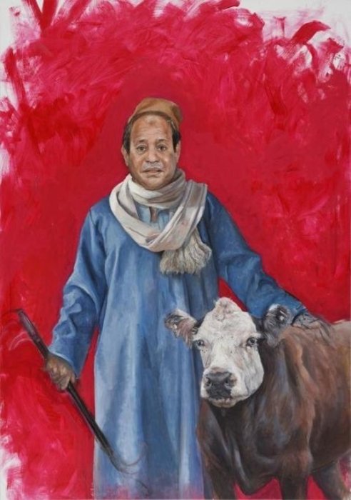 Египетский диктатор Абдель Фаттах Аль-Сиси как бедный крестьянин. Автор: Abdalla Al Omari.
