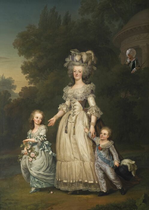 Адольф Вертмюллер: Мария-Антуанетта и её дети гуляют в парке Трианона, 1785 год. \ Фото: pinterest.co.uk.