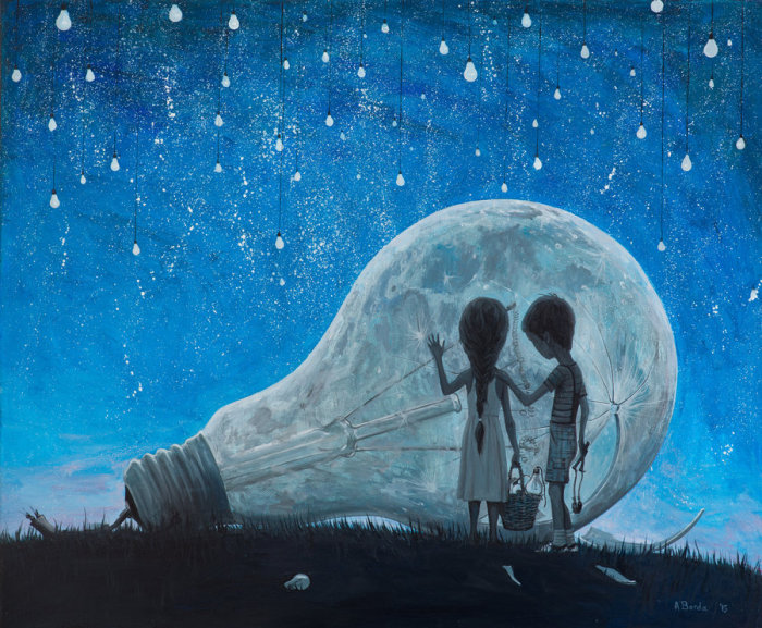 Ночь мы разбили Луну (The night we broke the moon).  Автор работ: Адриан Борда (Adrian Borda).