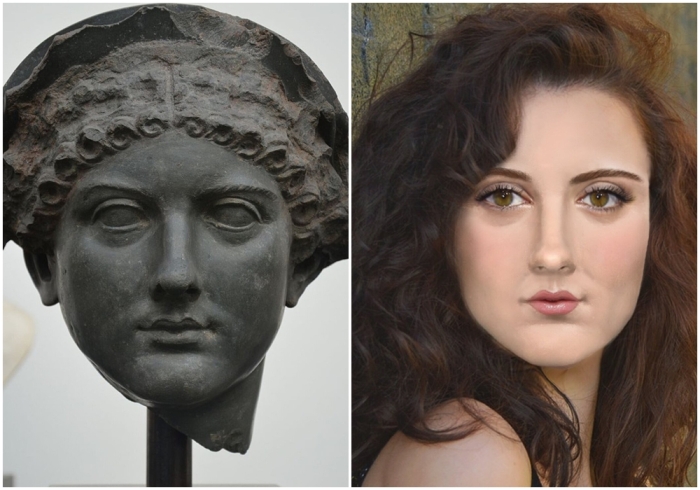 Слева направо: Агриппина Младшая. \ Современная реконструкция портрета Агриппины Младшей (Автор: RoyaltyNow).