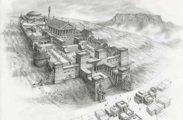Исторический набросок Великой Александрийской библиотеки. \ Фото: akt-uk.com.
