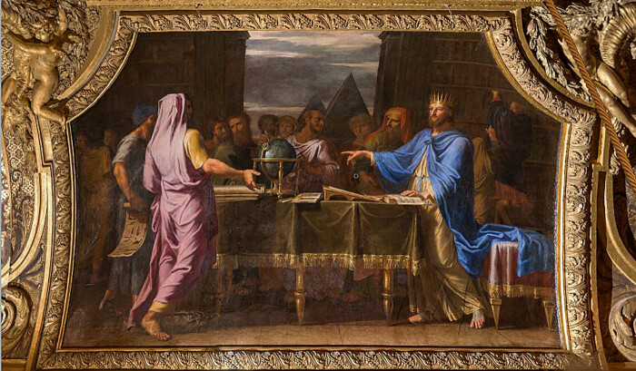 Птолемей II беседует с еврейскими учеными в Александрийской библиотеке, Жан-Батист де Шампань, 1627 год. \ Фото: google.com.