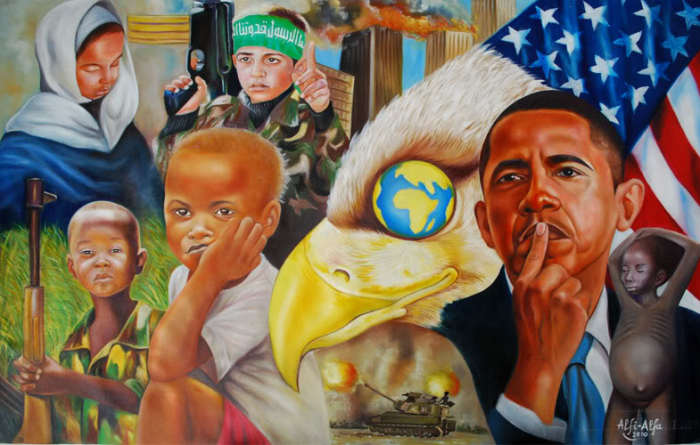 Барак Обама думая об Африке. Автор: Alfi Alfa.