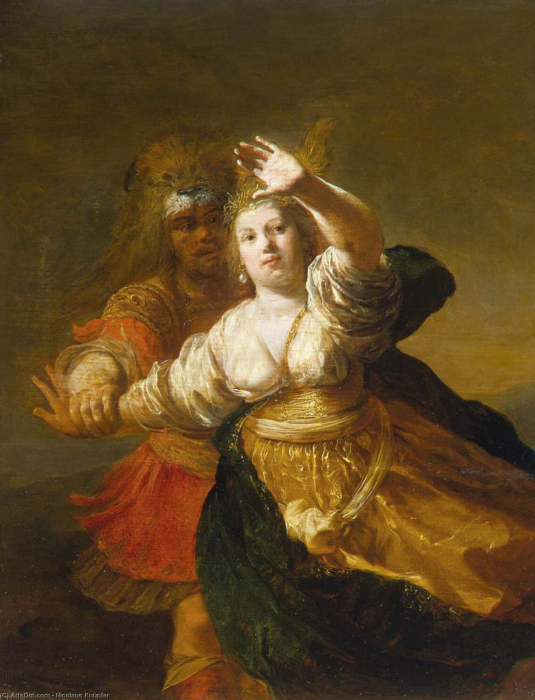 Геракл отнимает пояс у Ипполиты, Николаус Кнюпфер, 1600 год. \ Фото: ru.wikipedia.org.