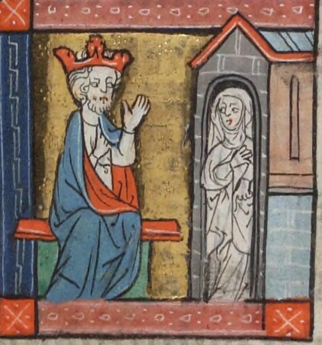 Король ведёт беседу с отшельницей, Песнопения Ротшильда, Йель Бейнеке. \ Фото: sourcebook.stanford.edu.