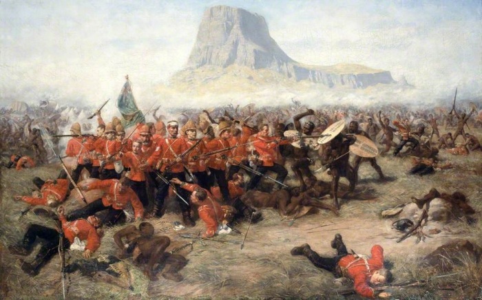 Битва при Исандлване, картина Чарльза Эдвина Фриппа. \ Фото: twimg.com.