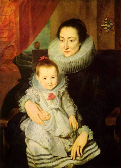 Мария Кларисса, жена Яна Вовериуса, с ребенком, приблизительно 1625 год. Автор: Антонис ван Дейк (Antoon van Dyck).